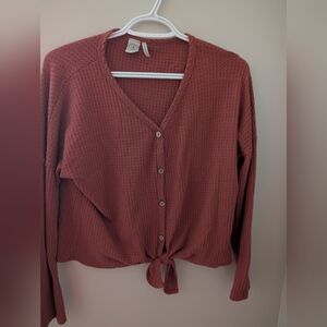 2/22 $ Paper Crane Terracotta Knit Cardigan